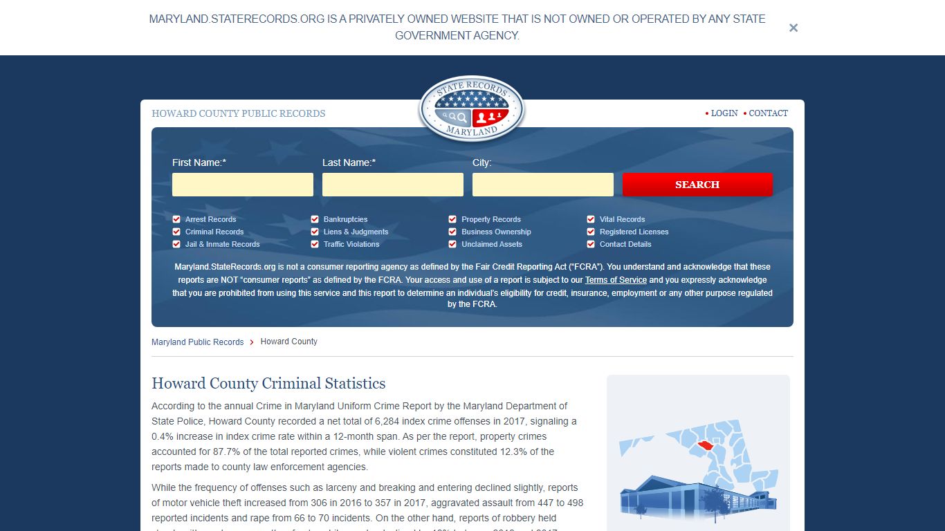 Howard County Arrest, Court, and Public Records | StateRecords.org
